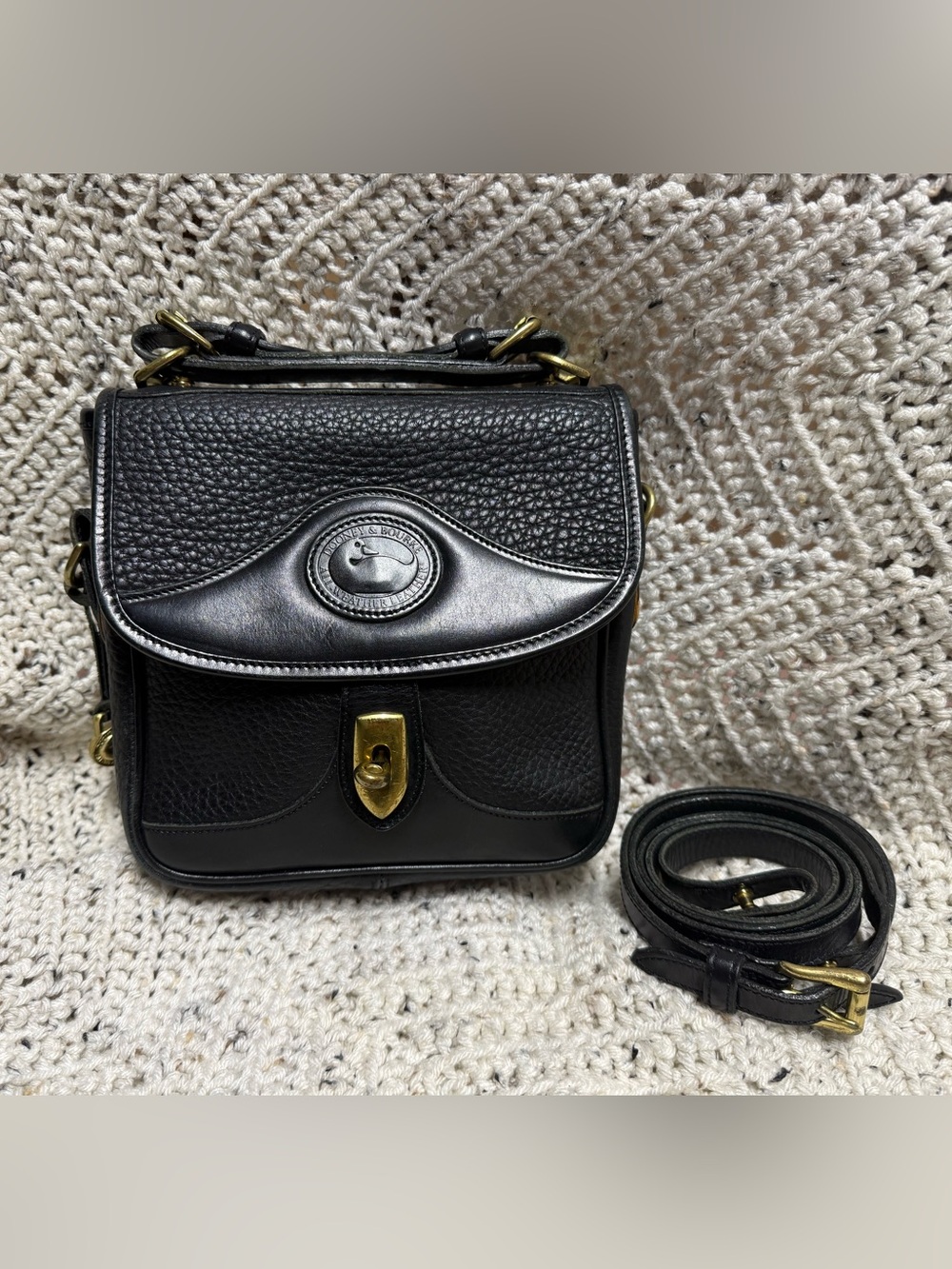 Vintage Dooney & Bourke Black Square Carrier